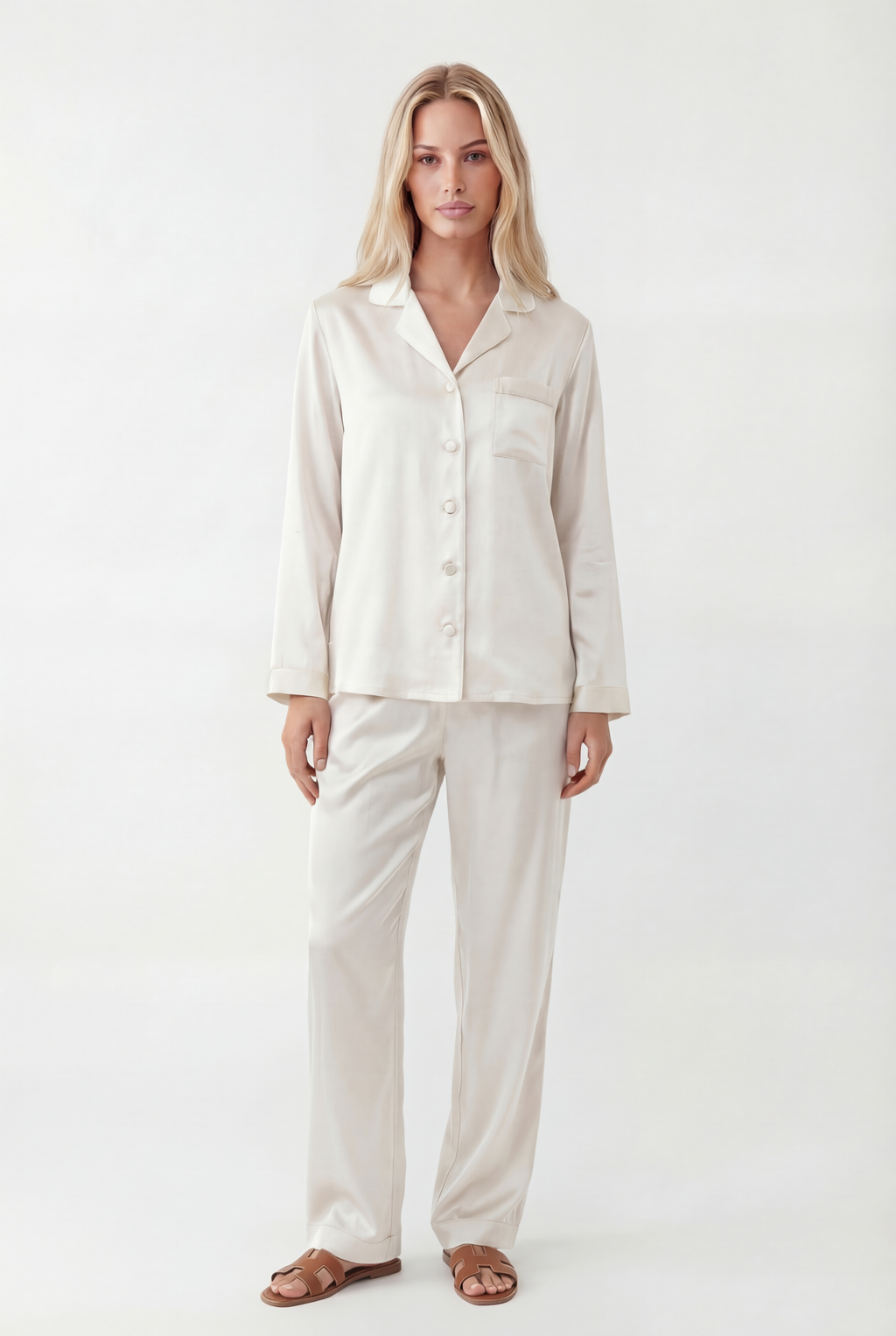 Ilgas Premium Šilko Pižamos Komplektas