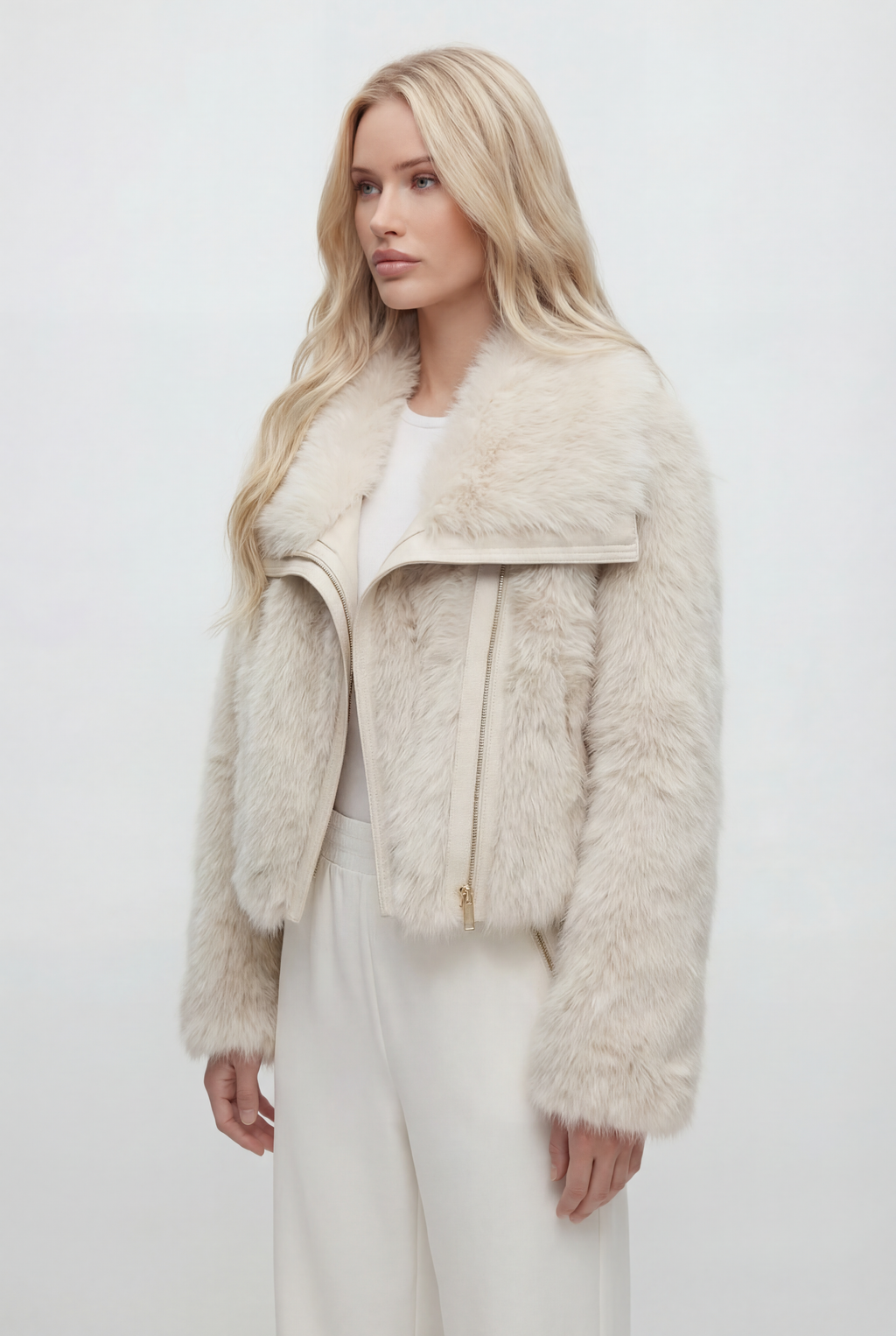 Trumpas Dirbtinio Kailio Švarkas