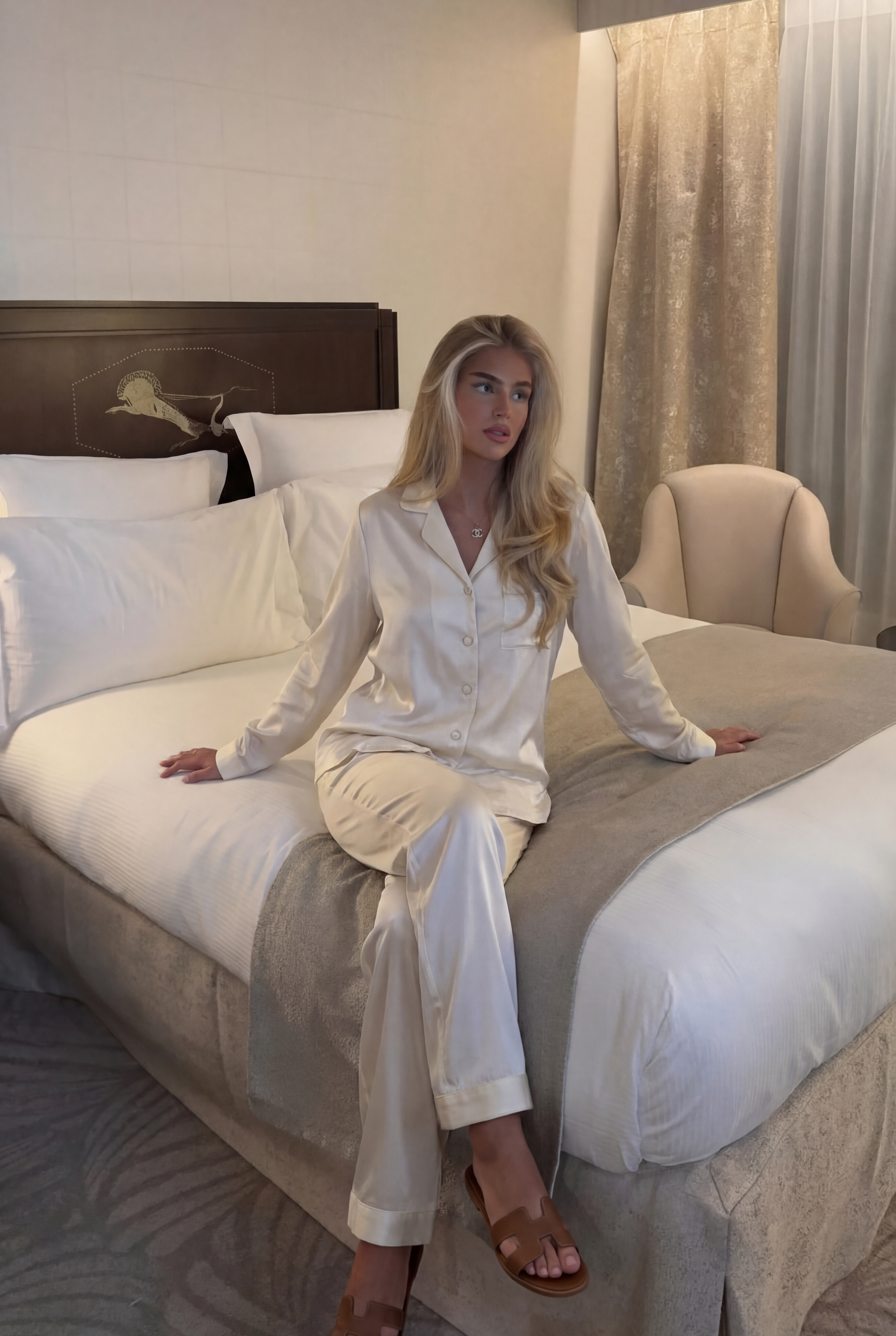 Ilgas Premium Šilko Pižamos Komplektas