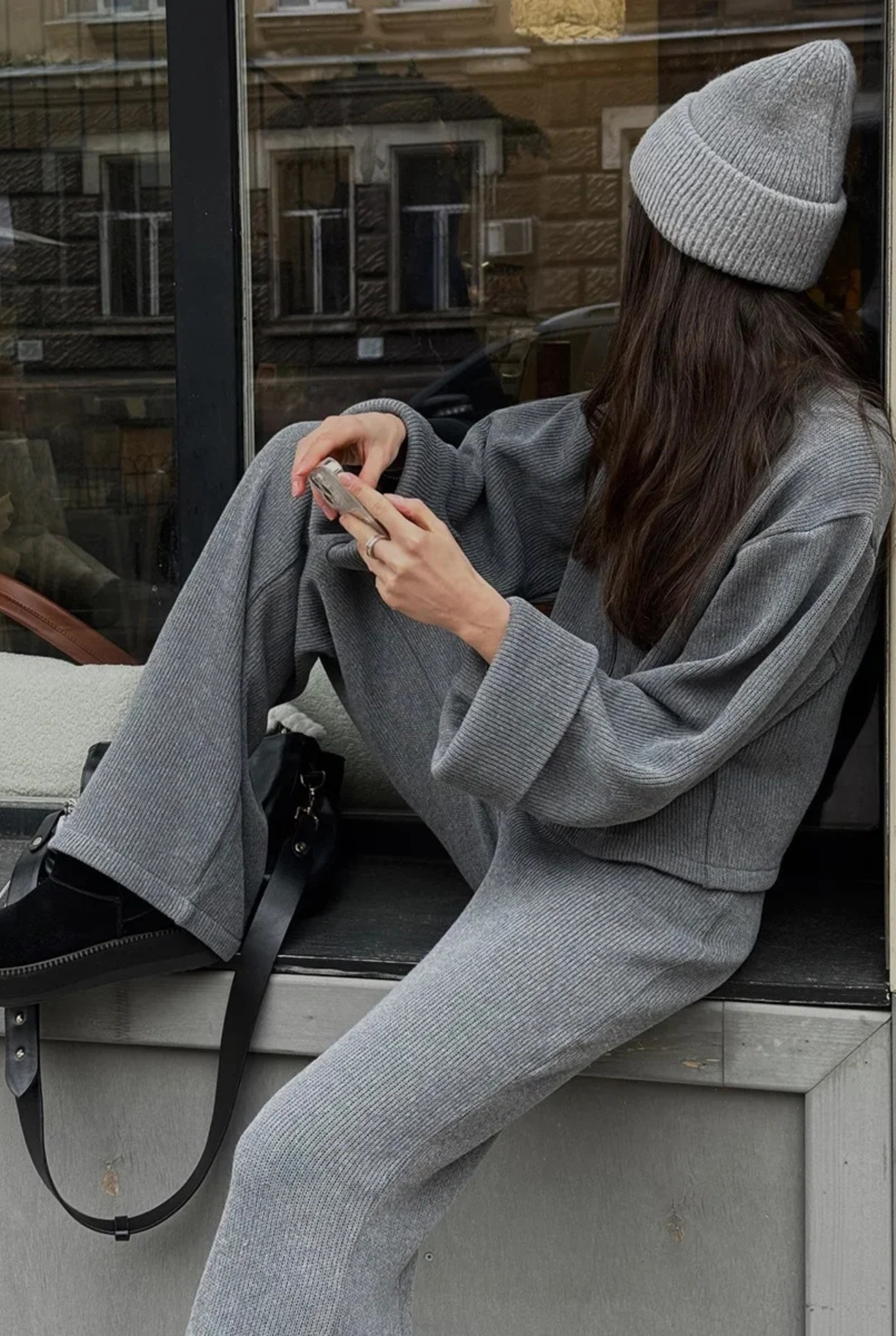 Megztas su užtrauktuku dviejų dalių komplektas