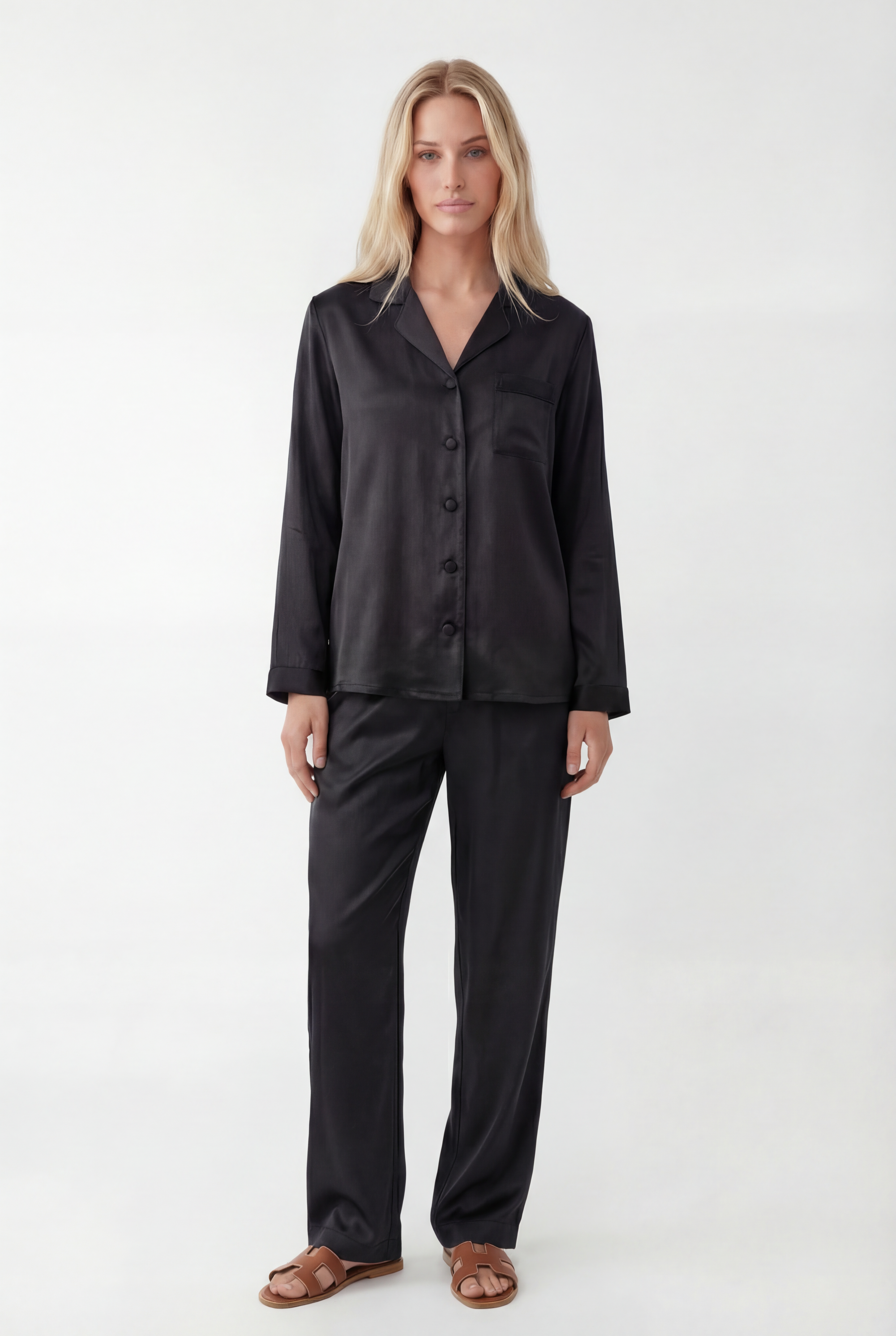 Ilgas Premium Šilko Pižamos Komplektas