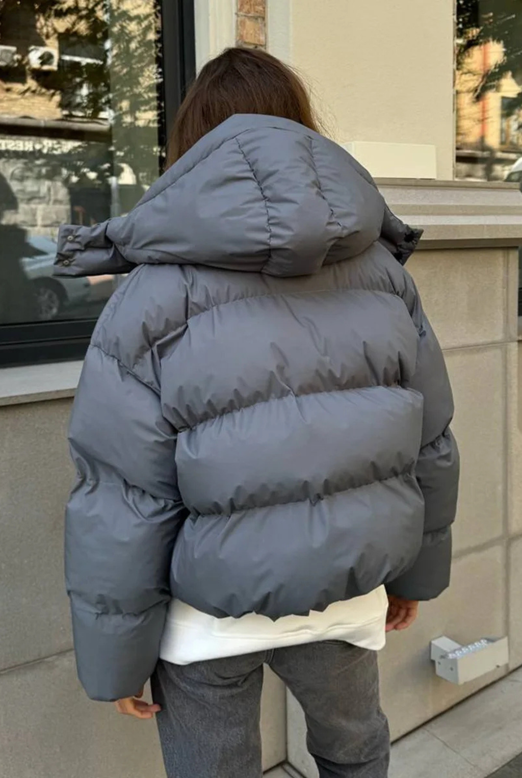 Žieminė pūsta striukė su kapišonu