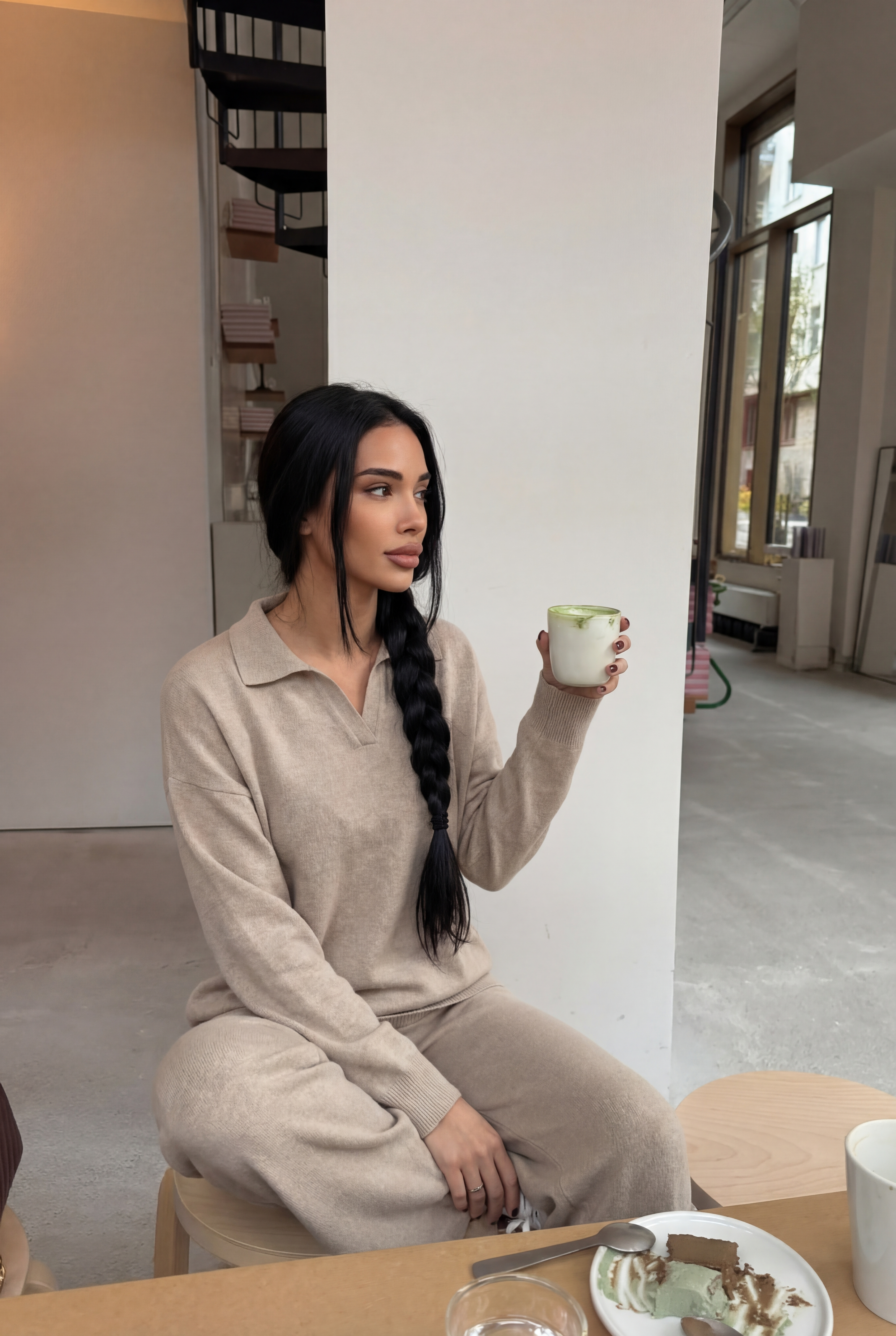 Tiesaus kirpimo megztas kostiumėlis