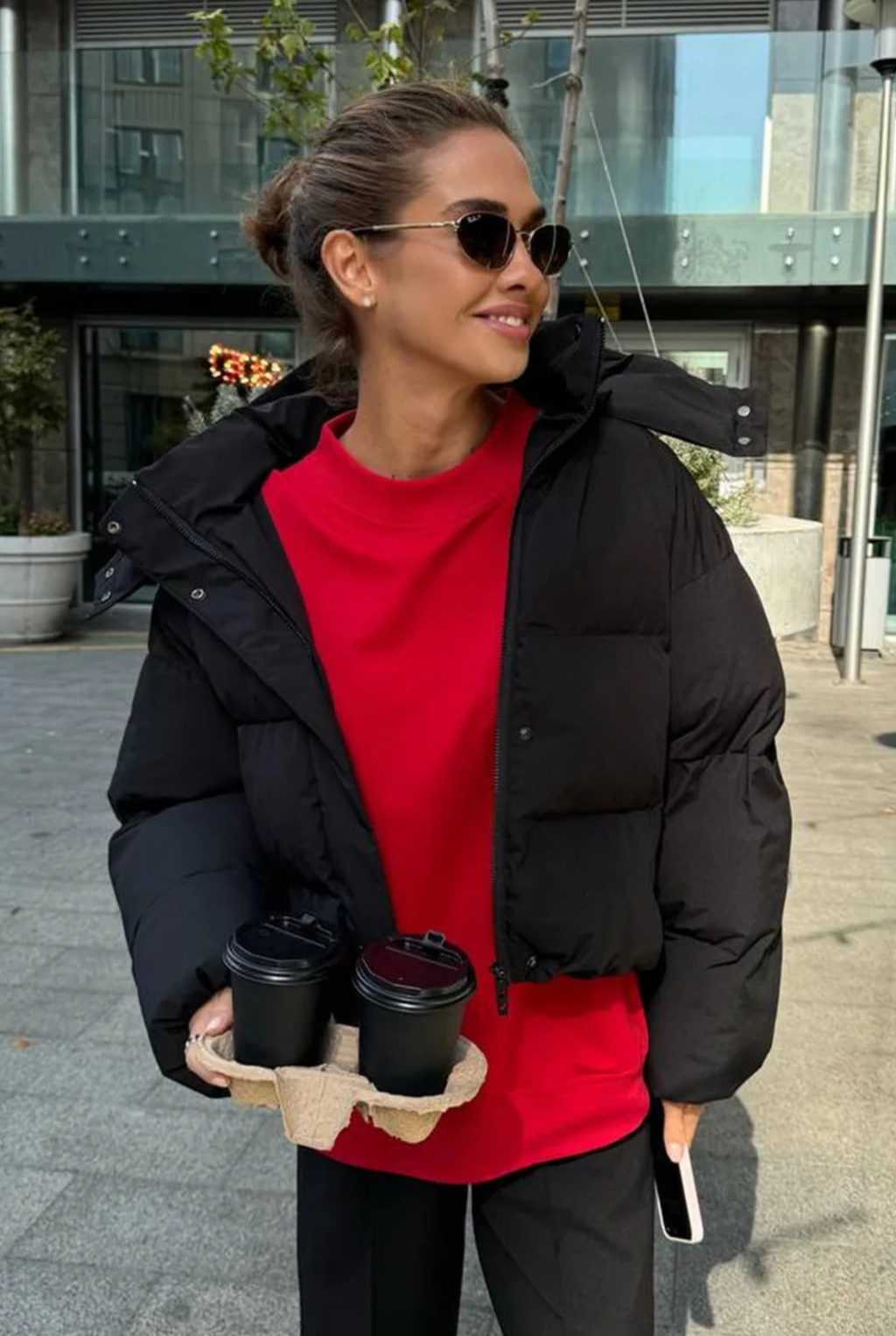 Žieminė pūsta striukė su kapišonu