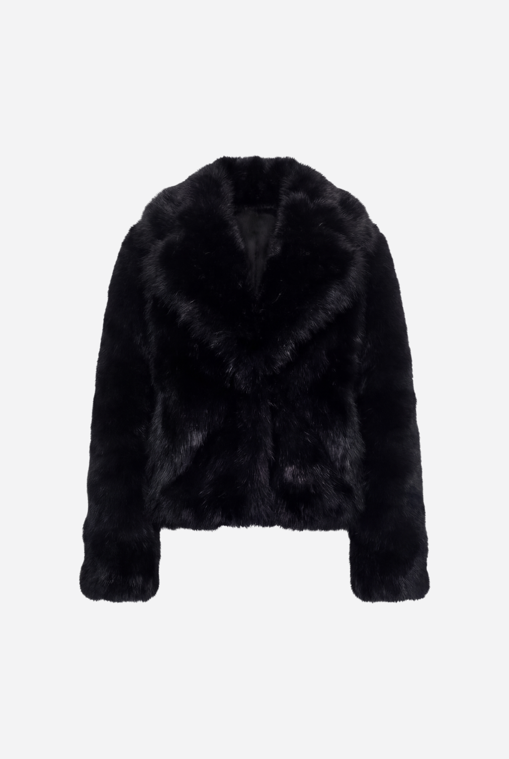 Trumpas dirbtinio kailio paltas