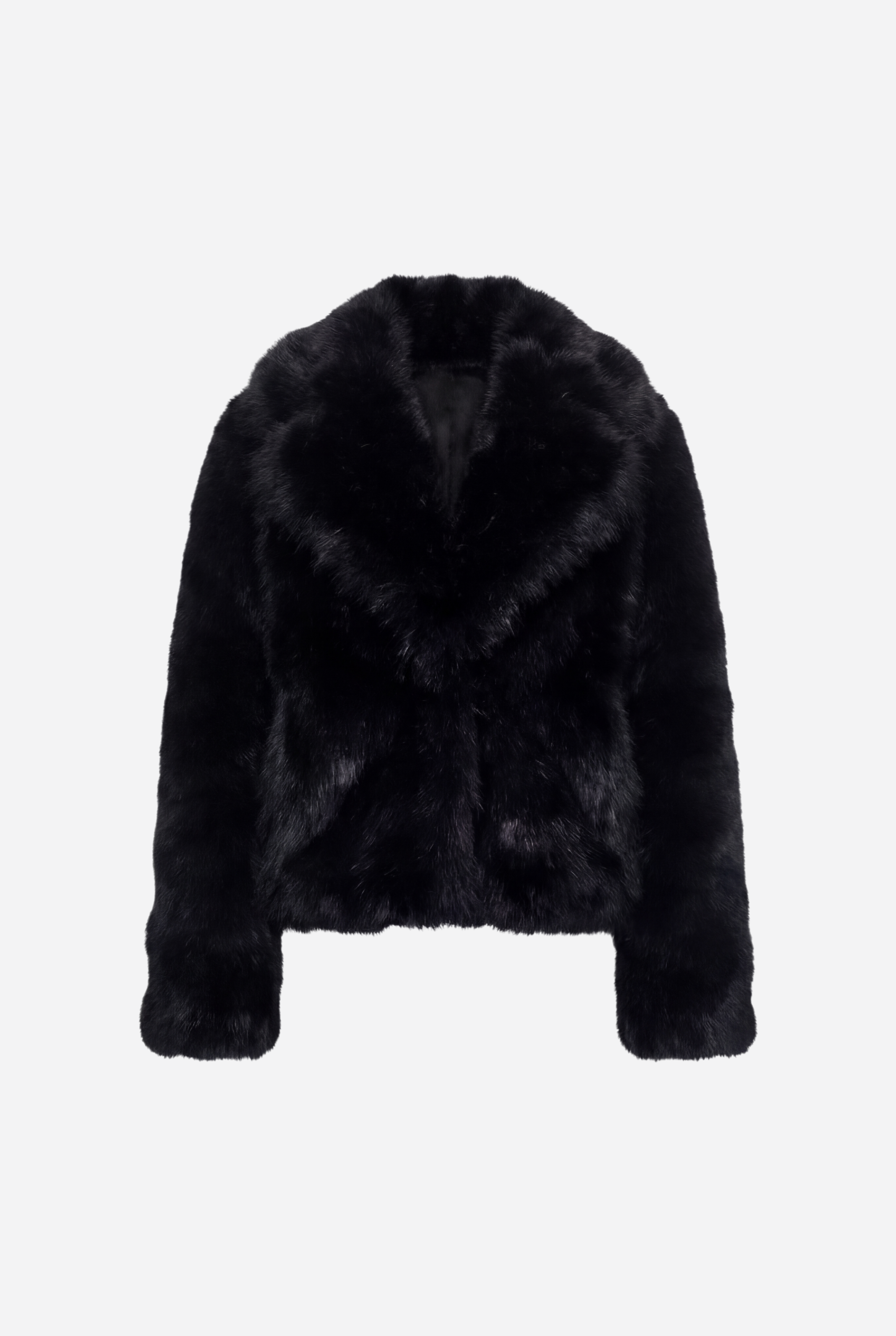 Trumpas dirbtinio kailio paltas